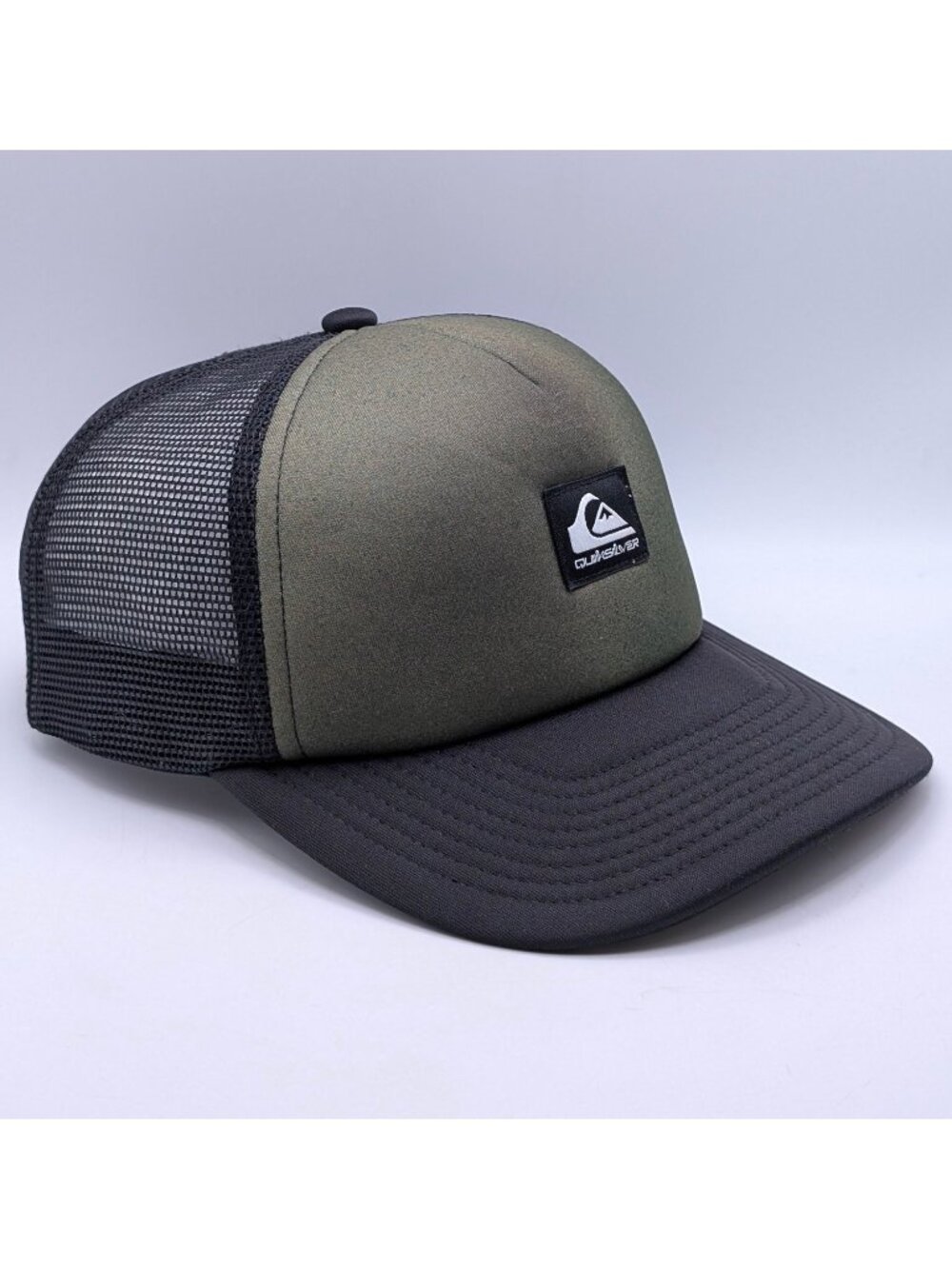 Quiksilver Trucker Hat Adult Snapback Green Black Mesh Cap Surfer Skater Y2K